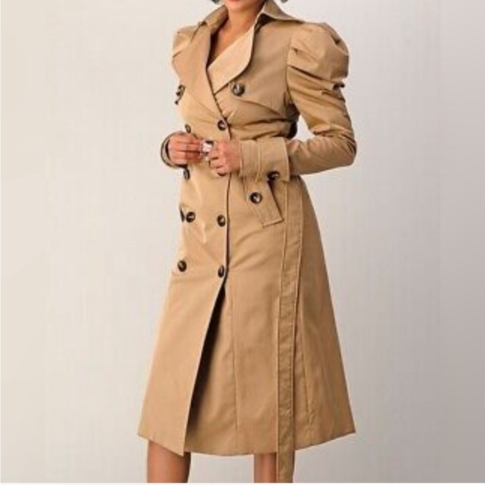 Women's Puff Sleeve Double Breasted‎ Trench Coat ZIAI 36 (S)